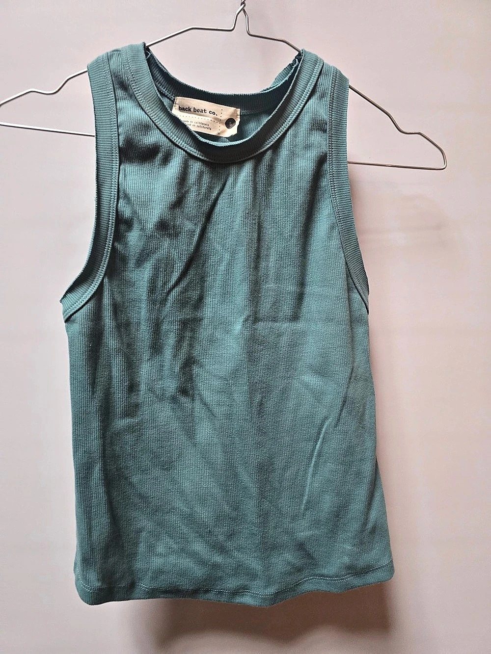 back beat co. Hemp Sport Rib Tank Top. Sleeveless Blue Small New without Tags